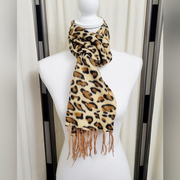 Accessories - Soft Leopard Print Scarf w/ Fringe | Animal Print Fringe
